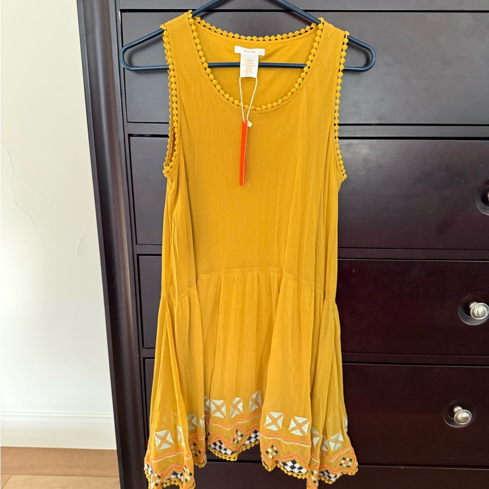 Esley Mustard Yellow Top with Crochet Trim